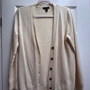 J. Crew Cream Button-Up Cardigan